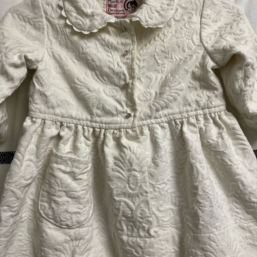 Marilyn Wolf Designs White Textured Baby Dress